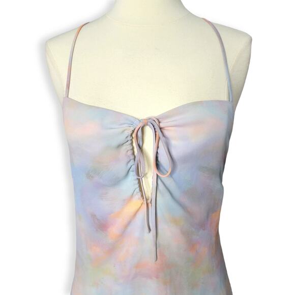 Skyler & Madison "Molly" Pastel Cloud Open Back Mini Dress Size Large - Picture 6 of 15